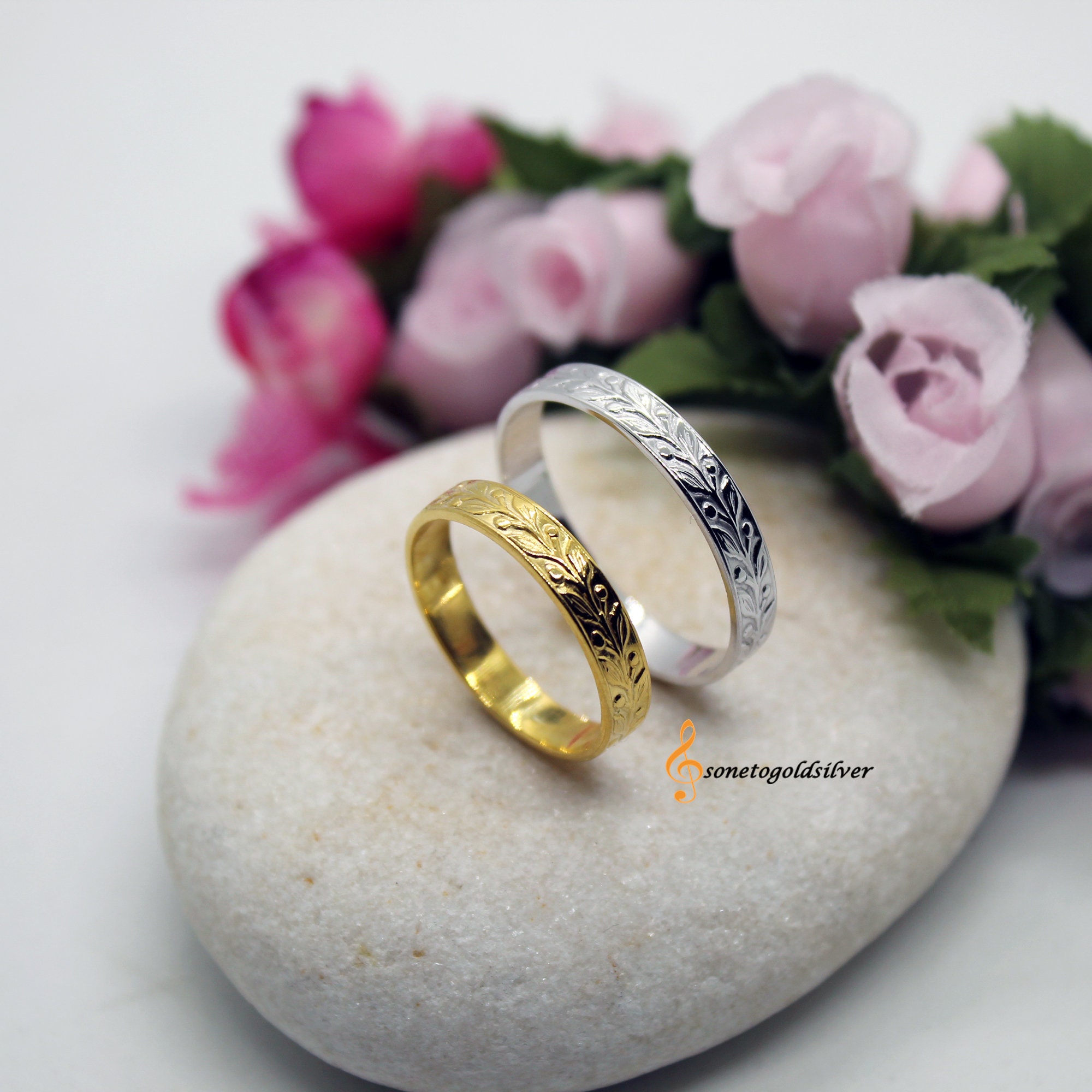 Anillo de hojas de olivo en oro macizo Anillo de rama de Etsy España