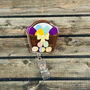 Easter Basket Shaker Badge Reel