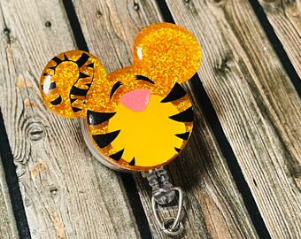 Bouncy Tiger Glitter Badge Reel
