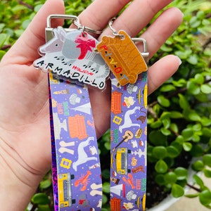 Friends Inspired Faux Leather Key Fob Wristlet Keychain
