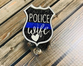 Police Wife Badge Reel