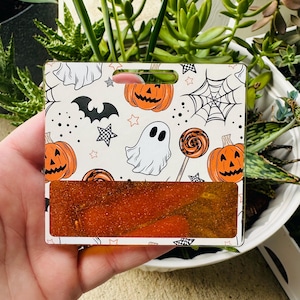 Halloween Pumpkins and Ghosts and Lollipop  Badge Buddy