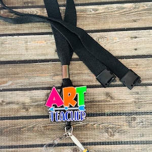 Art Teacher Lanyard/Badge Reel With Paint Brush Charm