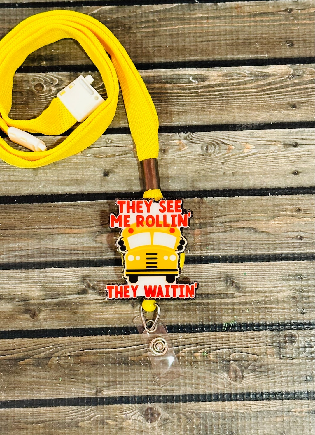 Funny School Bus Lanyard/badge Reel - Etsy
