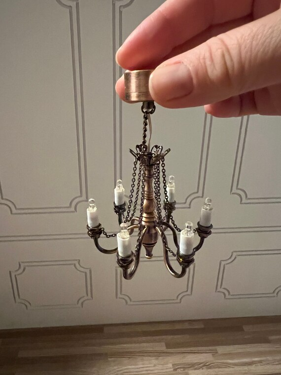 Scale Dollhouse Miniature Operated LED Chandelier Etsy