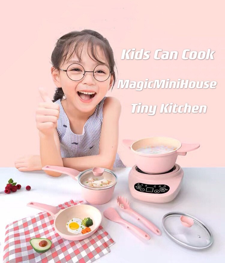 Baketivity Kids Cooking Set, Real Mini Kitchen Utensils for Real Cooking 