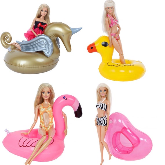 Miniature Swim Inflatable Ring & Swimsuit Set for Barbie 11 Dolls ...