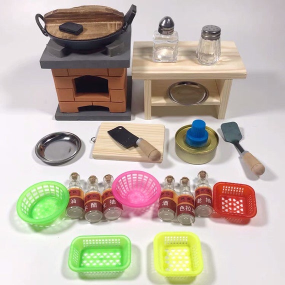 Real Mini Kitchen Cooking Set for Miniature Food Cooking