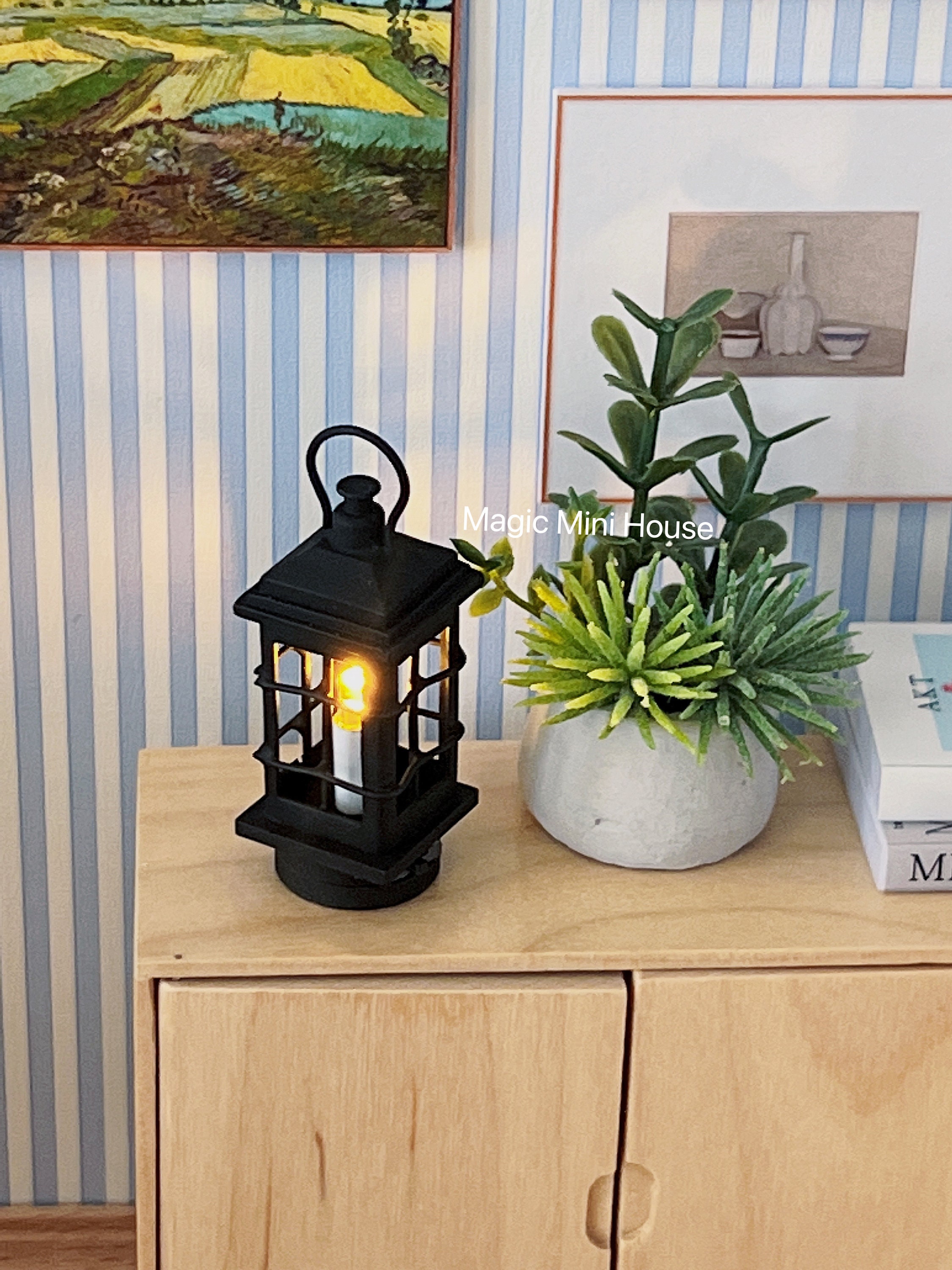 SOMMARLÅNKE LED decorative table lamp, lantern outdoor/battery