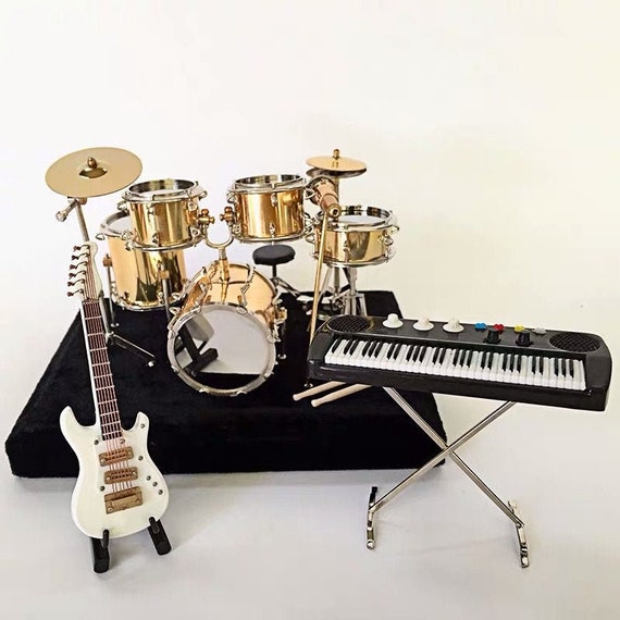1/6 1/12 Scale Exquisite Miniature Drum Keyboard Guitar Set Etsy