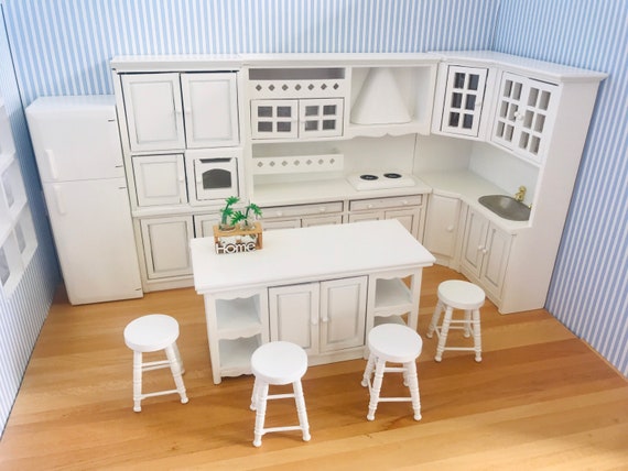 Re-Ment Dedicated Display Miniature Dollhouse White Kitchen Cabinet Stove Sink 