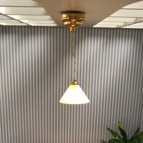 Dollhouse Ceiling Light Silver Battery Operated Fancy 112 Etsy