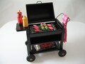 1:12 Scale dolls house miniature wooden BBQ with all food & accessories product logo