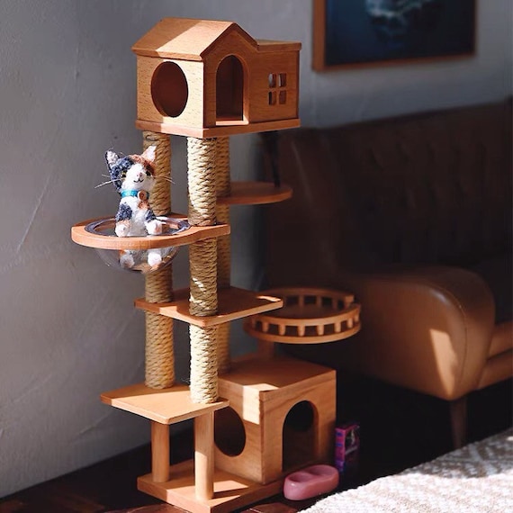 1:12 Dollhouse Cat Tree Scratching Post Tower Miniatures Furniture Decor DIY 