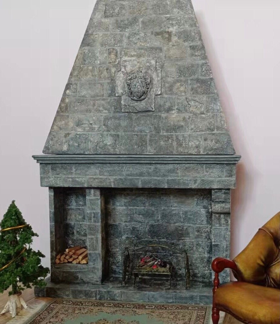 Fisher Price Loving Family Dollhouse Living Room Christmas Fireplace Mantle 