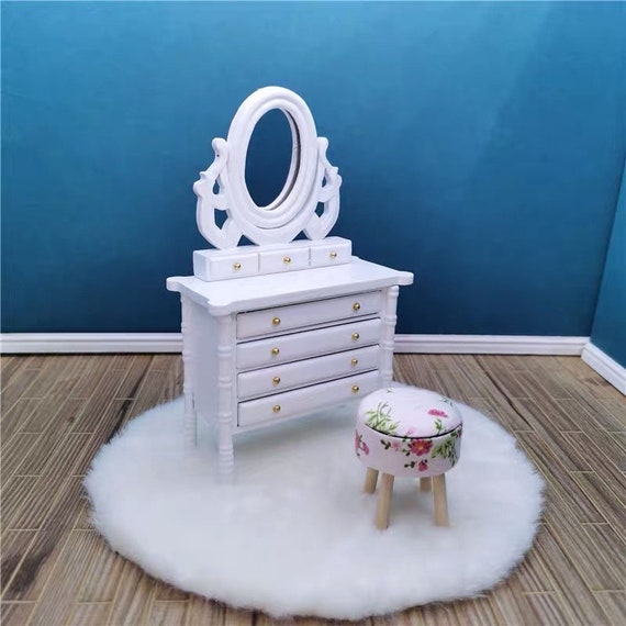 112 Scale Dolls House White Dressing Table Chest of Drawer Etsy
