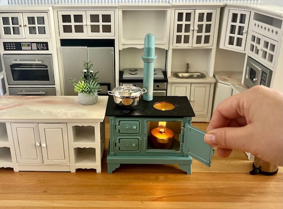 1:12 dollhouse candle miniature cooking stove : mini food cooking