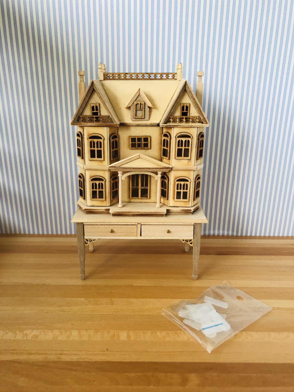 FULLY BUILT. WOODEN DOLL HOUSE (Liana's Place)HANDMADE of wood 1:12 scale