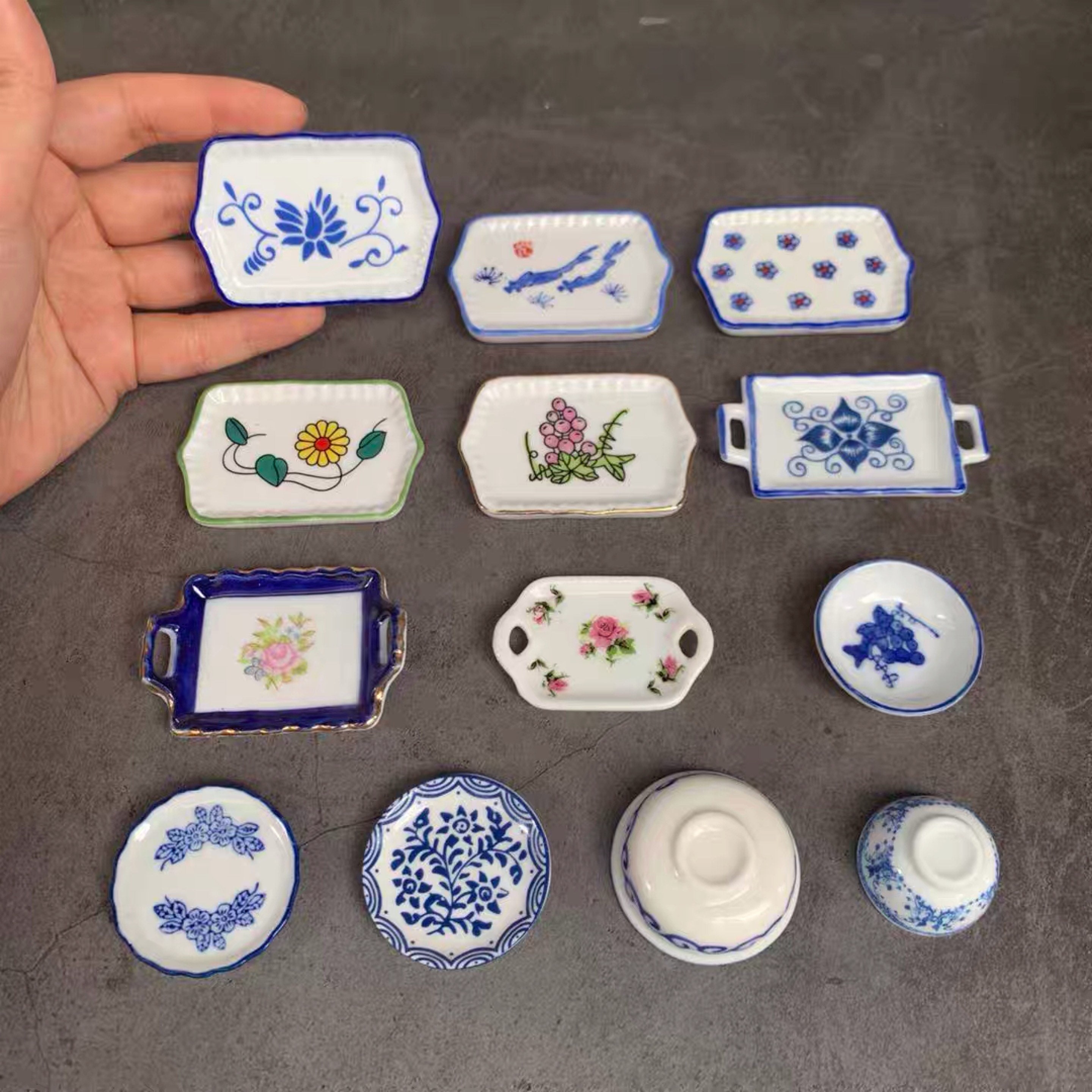 Echte Mini Lebensmittel Kochen Zubehör Keramik Teller Schalen | Etsy