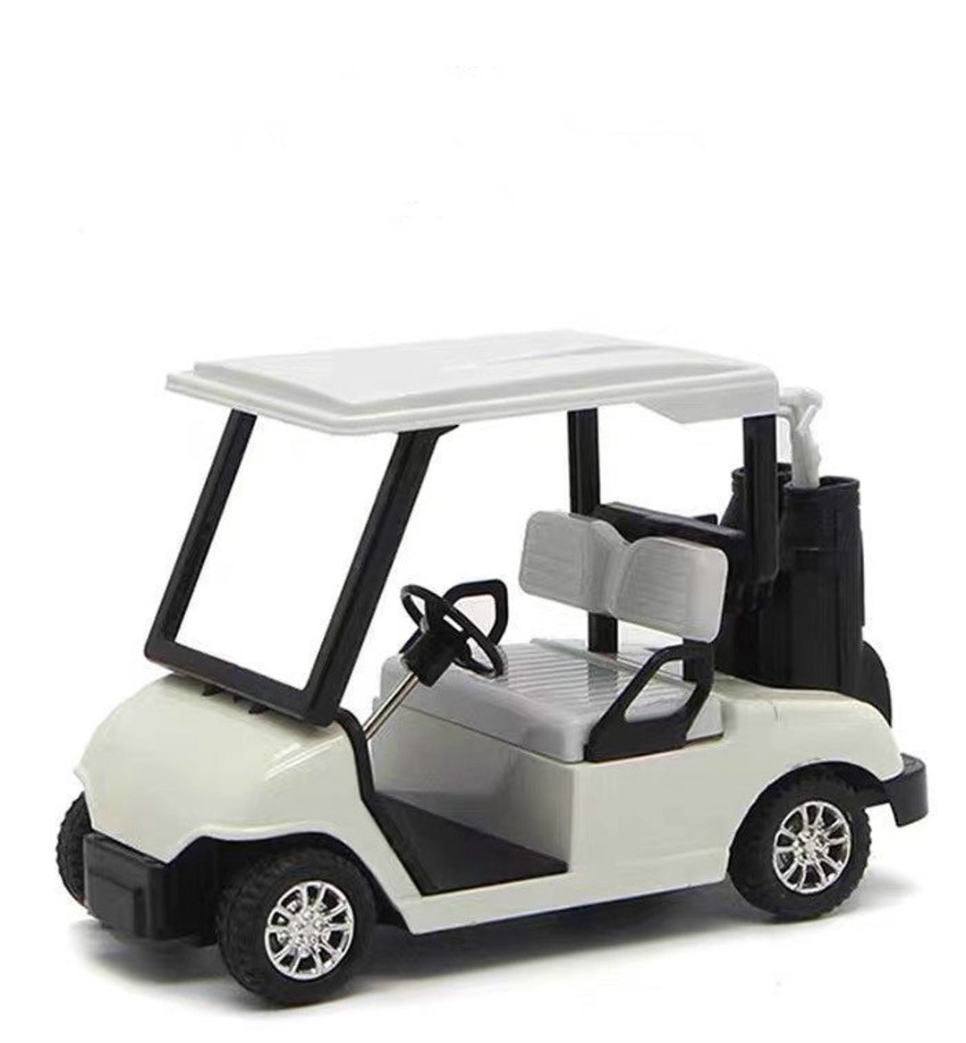 Golf Cart - 4.5” Plastic Toy Car w/ miniature Golf Bags & Golf Clubs NEW  Kinsfun