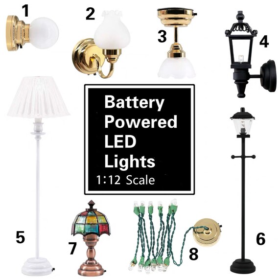 1 12 Scale Dolls House Working Battery Powered Led Lights Etsy