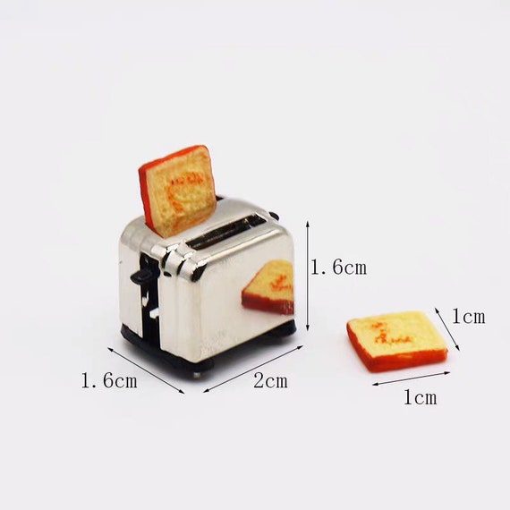 1:12 Scale Miniature Toaster Bread Dollhouse Food Kitchen Accessories 