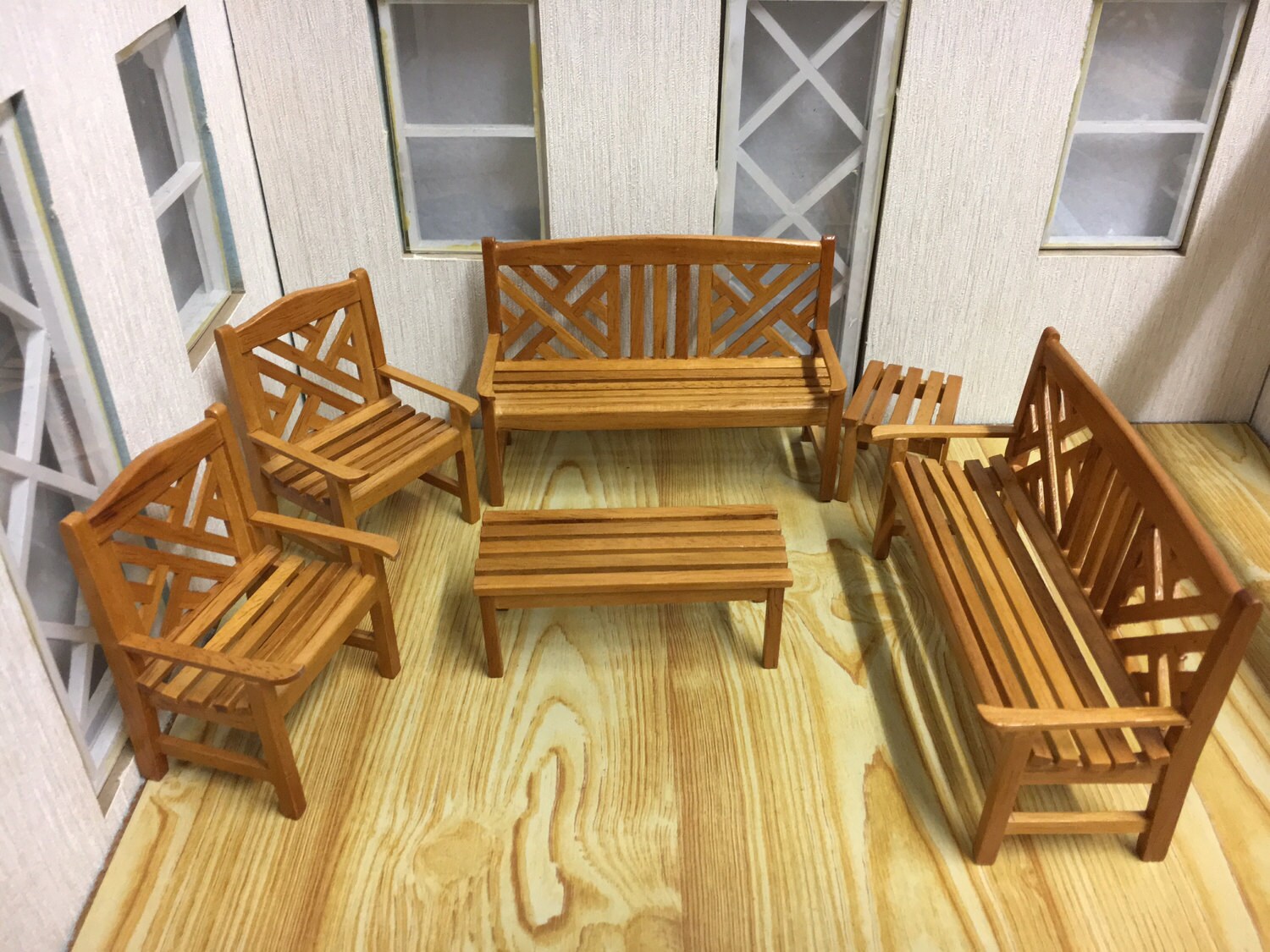 112 Scale Dolls House Miniature Outdoor Furniture Set6pcs Etsy