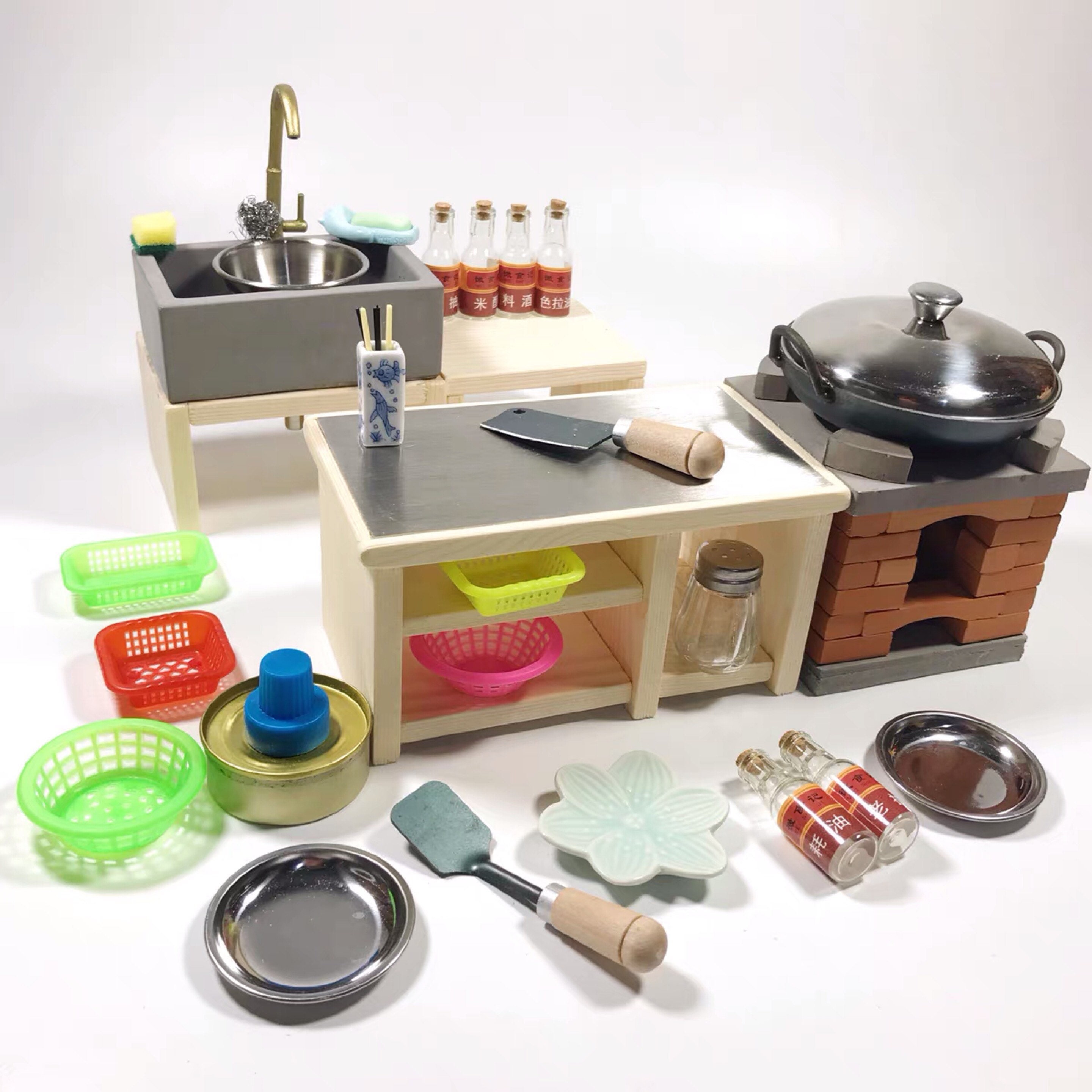 Real Mini Kitchen Cooking Set for Miniature Food Cooking Etsy UK