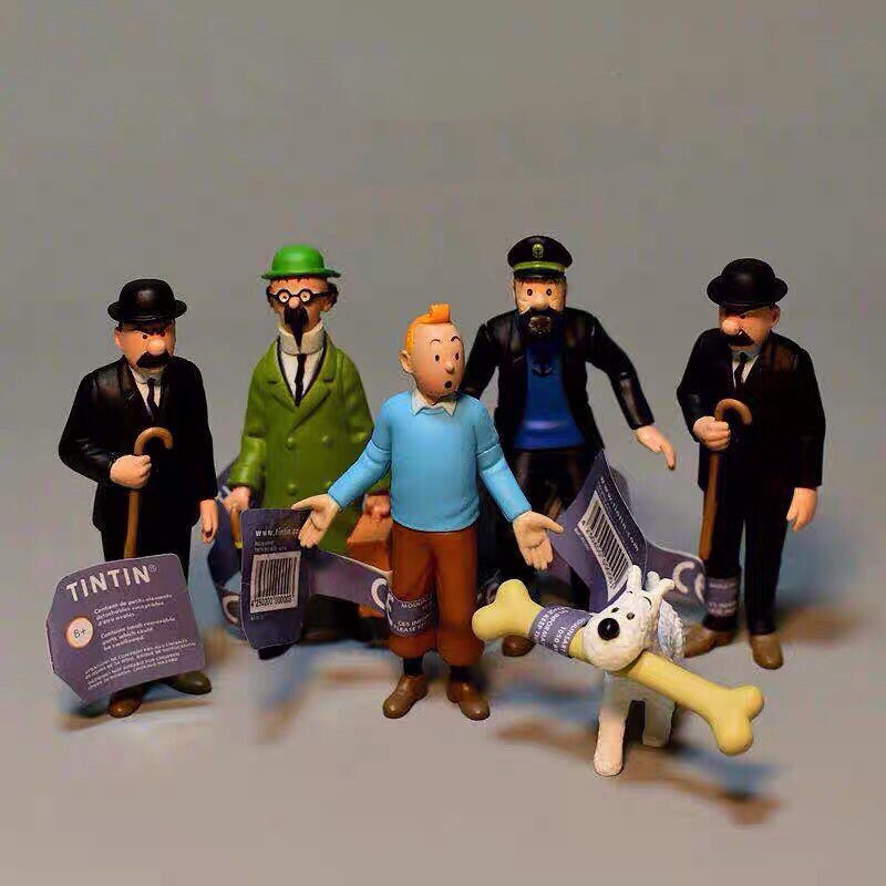 The Adventures of Tintin 3″ Figures Figurines 6pcs/set Christmas Gift Cake Doll 