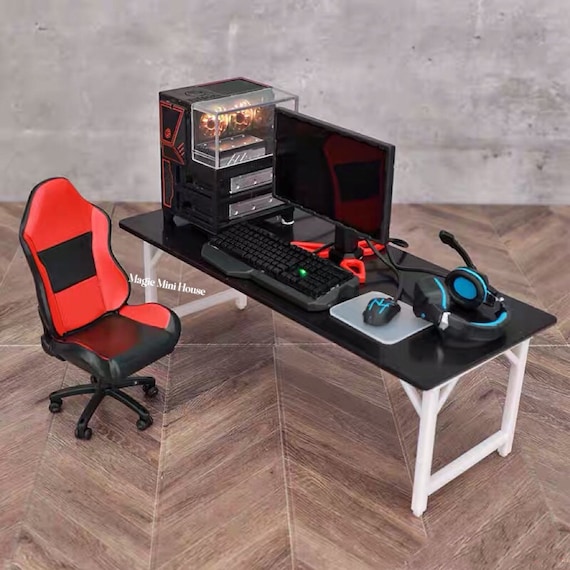 Miniature Gaming Desktop Computer Chair Accessories Set 