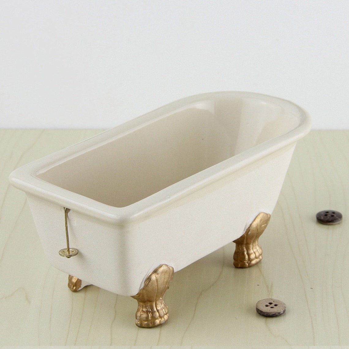 1/12 Miniature Ceramic White Bathtub with Clawfoot Etsy