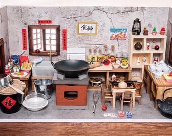 How to make real food cooking miniature kitchen set with clay, cookware  set