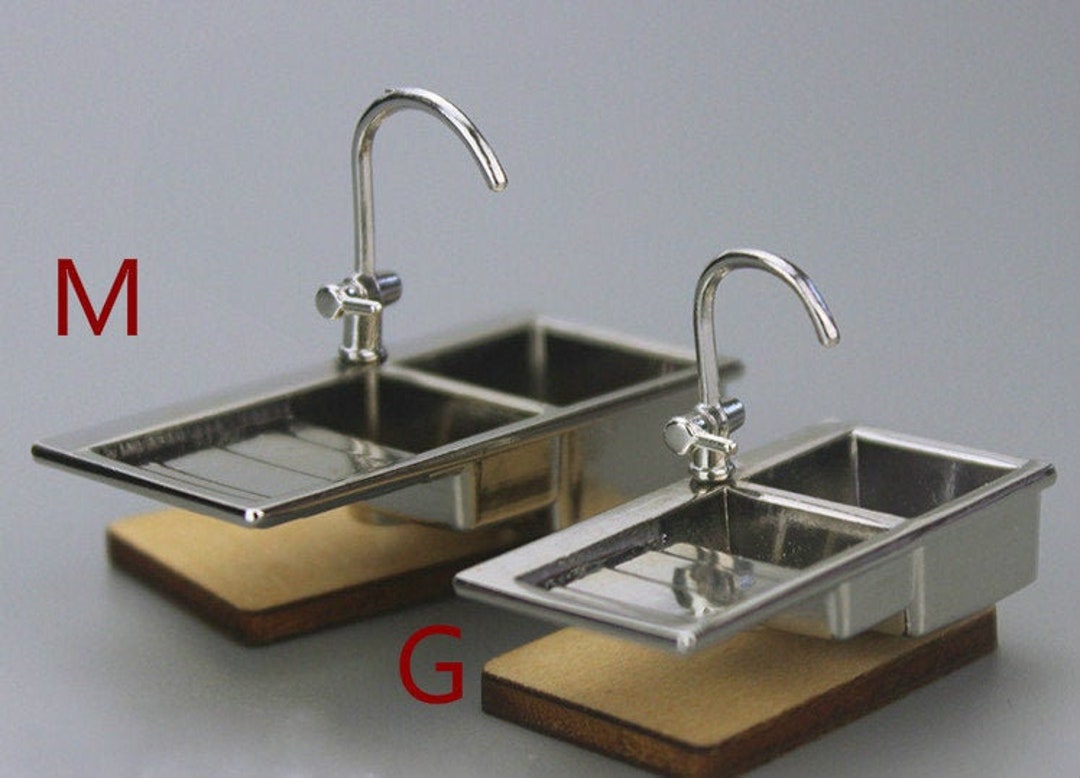 Dolls House Kitchen Sink Silver Mixer Tap Set Etsy