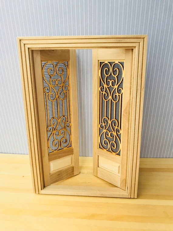 1:12 Dollhouse Saloon Door Panel Swinging Door Frame With 