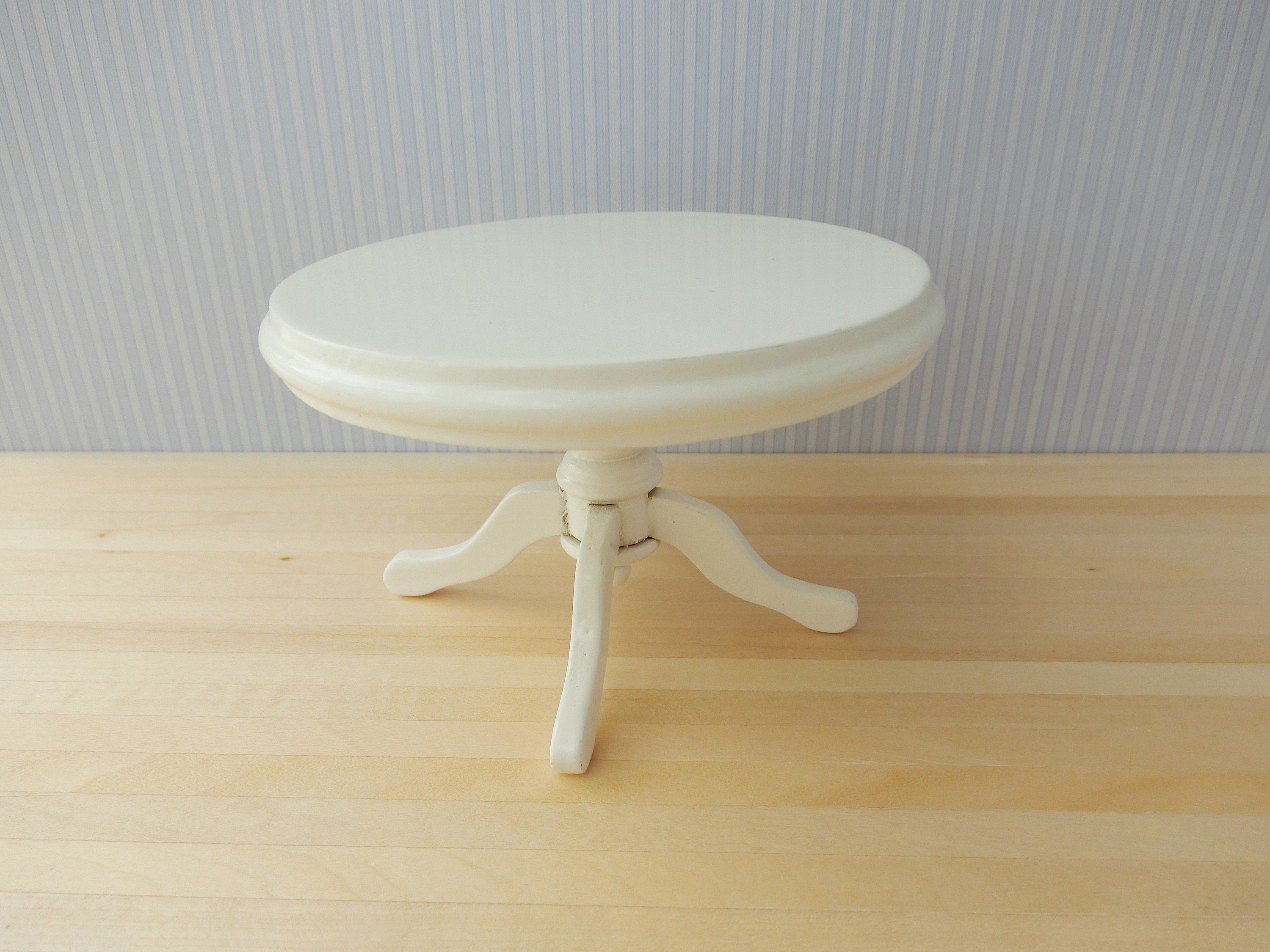Dollhouse Miniature Furniture White Round Table Model For 1/12 scale Coffee New Dollhouse Miniature Furniture White Round Table Model For 1/12 scale Coffee New