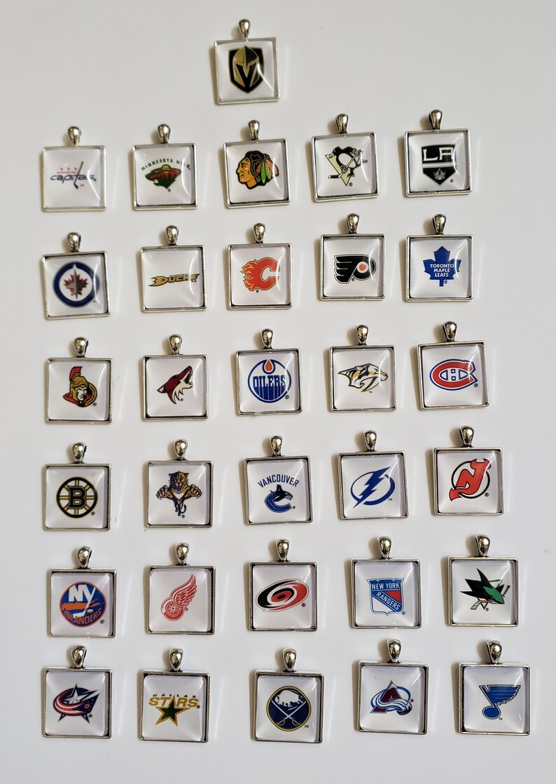 High quality Glass made of NHL 31 Hockey teams Square Etsy