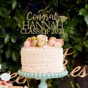 Graduation cake topper, grad cap cake topper, personalized graduation cake topper, high school graduation decorations graduation topper 2024