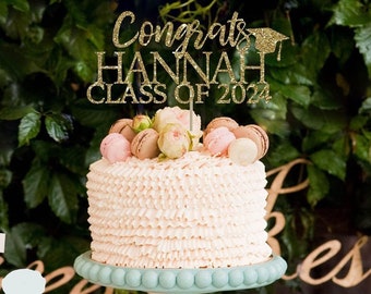 Graduation cake topper, grad cap cake topper, personalized graduation cake topper, high school graduation decorations graduation topper 2024