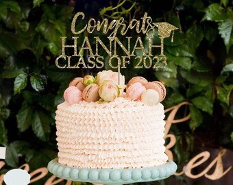 Graduation cake topper, grad cap cake topper, personalized graduation cake topper, high school graduation decorations graduation topper 2023