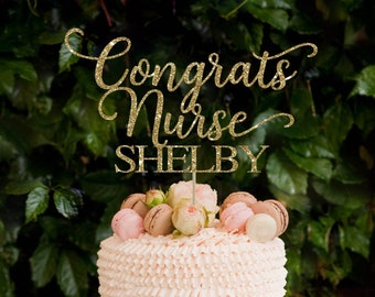 Nurse cake topper, nurse graduation party decorations, nurse grad cake topper, nurse graduation, nurse personalized cake topper, grad party