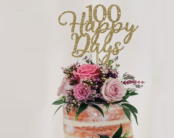 Happy 100 days cake topper, 100 days cake topper, Korean birthday, 100 days Korean, 100 days birth celebration, Korean celebration cake
