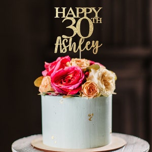 30 and fabulous cake topper, 30 birthday decorations, 30 birthday cake topper, 30th birthday decor, 30 birthday gold cake topper, gold decor image 1