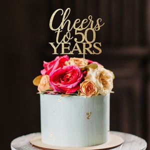 Cheers to 50 years cake topper, 50th birthday cake topper, 50 anniversary cake topper, 50 cake topper, 50th anniversary cake topper
