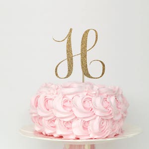 Monogram cake topper, initial cake topper, single letter cake topper, wedding cake topper, monogram cake topper for wedding, gold cake top