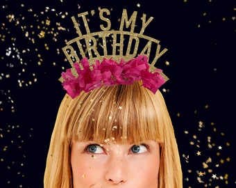 Geburtstags-Tiara „It‘s My Birthday“ Rotgold – Stirnband Für Geburtstagskinder, Party-Deko & Fotos