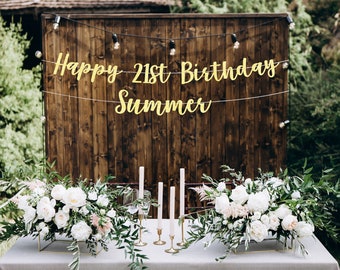 Beer Can Happy 21st Birthday Banner Personalized Party Backdrop Decoration
