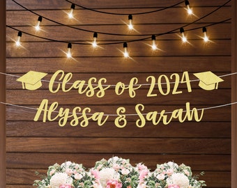 Joint party graduation banner, graduation party decorations, graduation party ideas, personalized graduation party decorations 2024