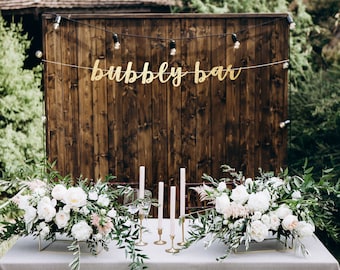 Bubbly bar banner, bachelorette party banner, bridal shower banner, bachelorette party decorations, bachelorette party sign