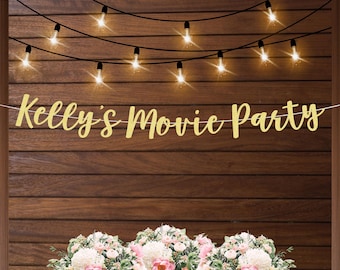 Personalized movie party banner, movie party decorations, teenage girl or boy party decorations