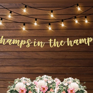 Champs in the hamps banner, Hamptons bachelorette decorations, Hamptons bridal shower, Hamptons party decorations